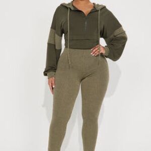 Off The Stage Hoodie Jumpsuit olive